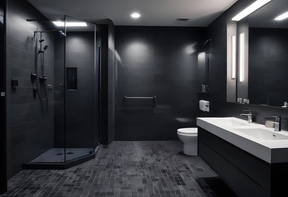 Salle de bain moderne noire